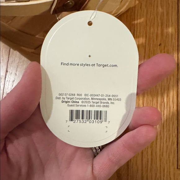 NWT, Threshold storage basket with faux leather handles - Picture 2 of 4